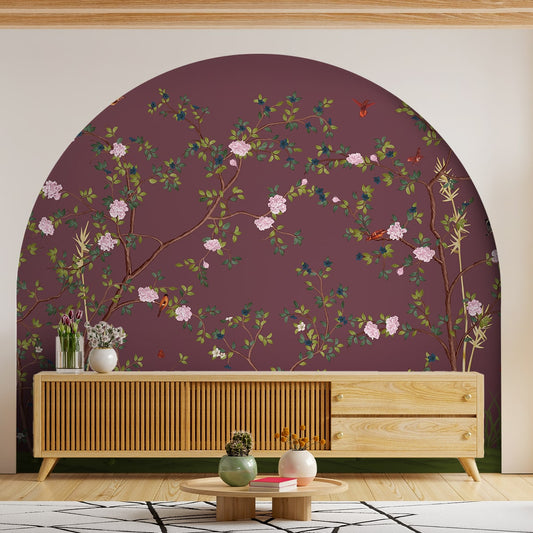 Chinoiserie Whispers: Artful Wall Mural, Customised