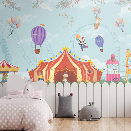 Animal Fiesta: Carnival Theme Wallpaper for Kids room