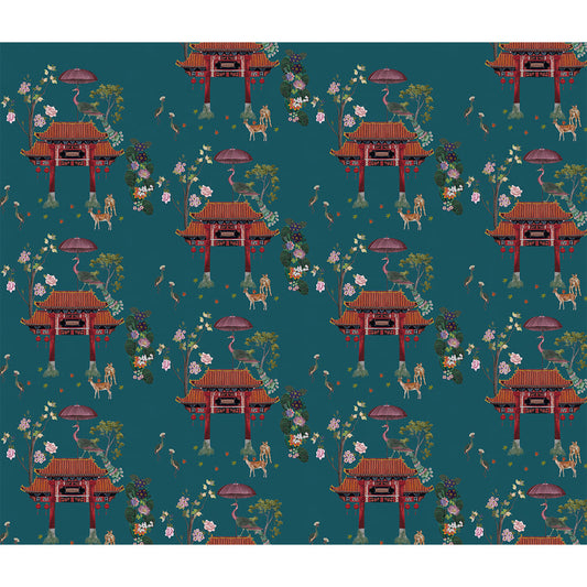 Mayur: Exotic Chinoiserie Retreat, Teal