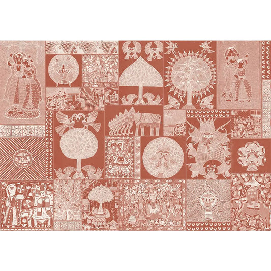 Geet Madhubani's Artistic Brilliance, Terracotta Red