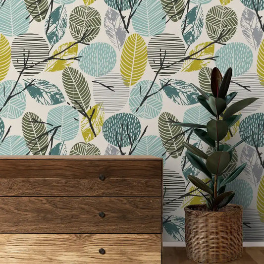 Tropicana Tropical Leaves Room Wallpaper Yellow & Green