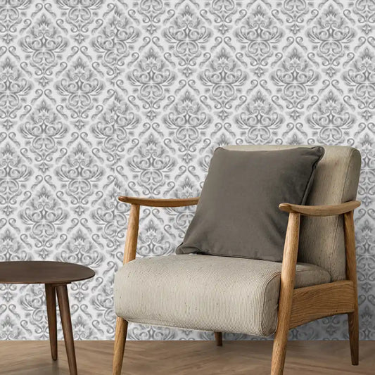 Shop Royale Design Wallpaper Roll in Steel Grey Color