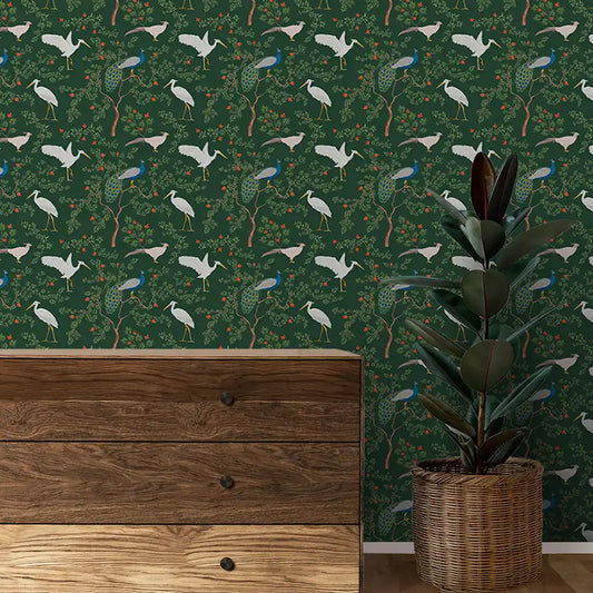 Shop Rangat Indian Theme Wallpaper Rolls in Green Color