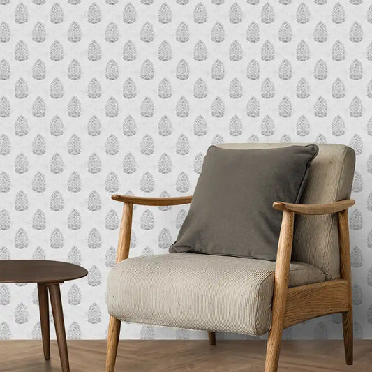 Shop Amaya Indian Design Wallpaper Roll in Grey Color