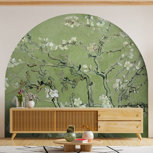 Vincent Van Gough Almond Blossom Wallpaper, Green