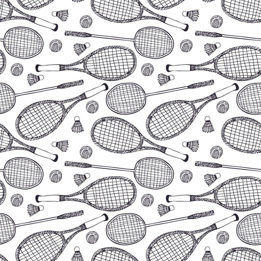 Tennis and Badminton Racquet Wallpaper for Kids Room