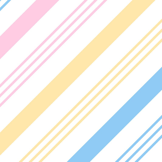 Cute Pastel Blue Pink and Yellow Stripes, Kids Room Wallpaper