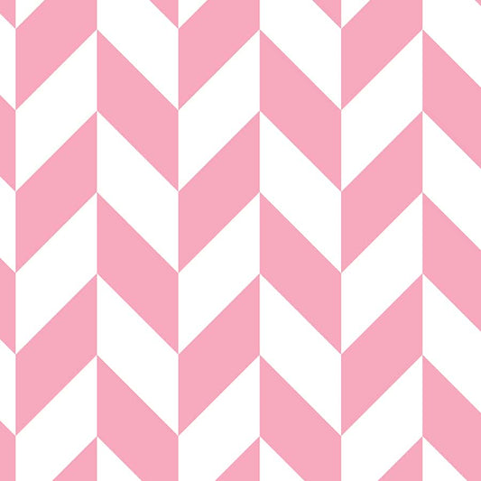 Pastel Pink Geometric Print Girl Room Wallpaper