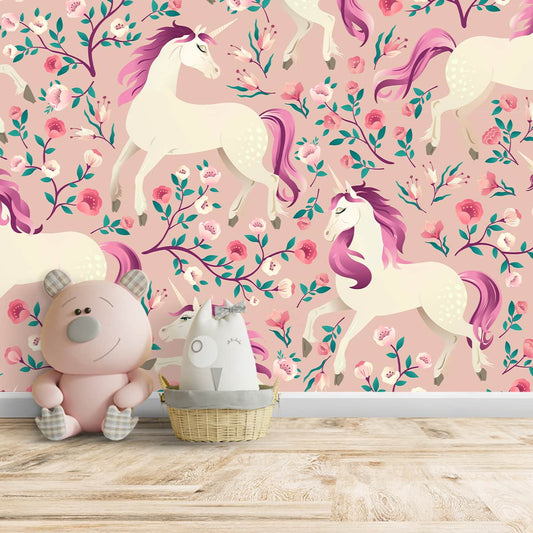 Amazing Unicorns Wallpaper Design for Girls Room