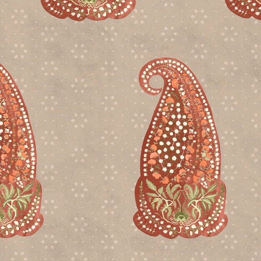 Rustic Paisley, Indian Motif Wallpaper Design