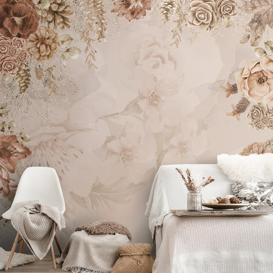 Timeless Elegance: Vintage Hanging Floral Luxury Wallpaper