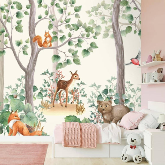 Animals in Big Jungle, Children Room Wallpaper, Customised