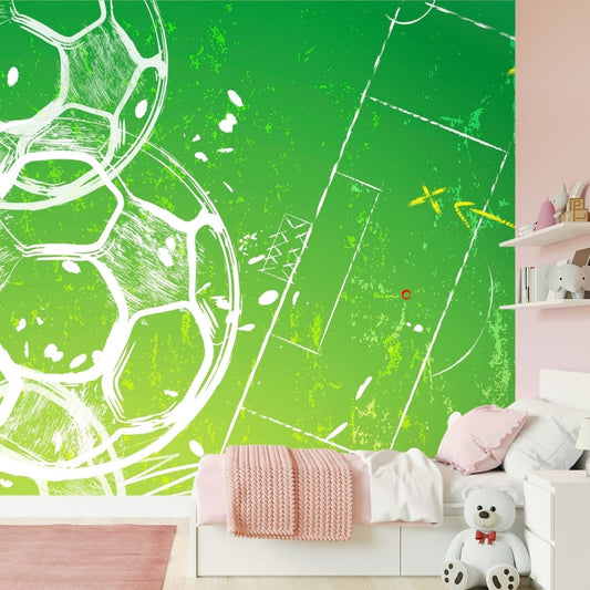 Big Football, Sport Theme Kids Wallpaper, Green