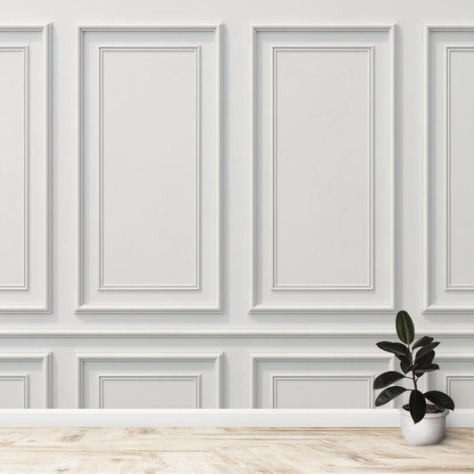 3D Moulding Wall Panel Theme Wallpaper, Grey, Customised