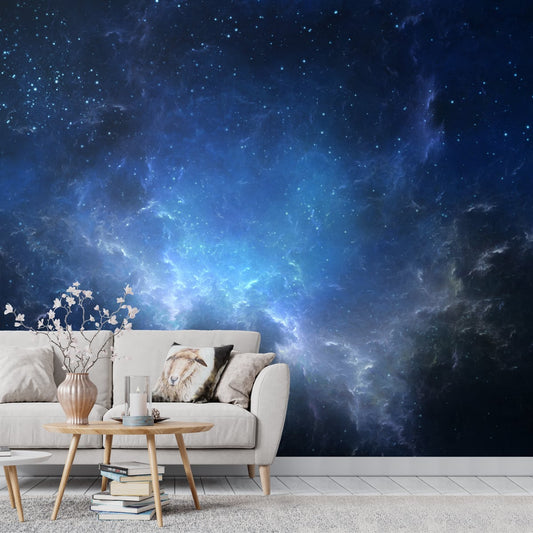 Sky and Space Theme Wallpaper for walls and ceilings, Blue