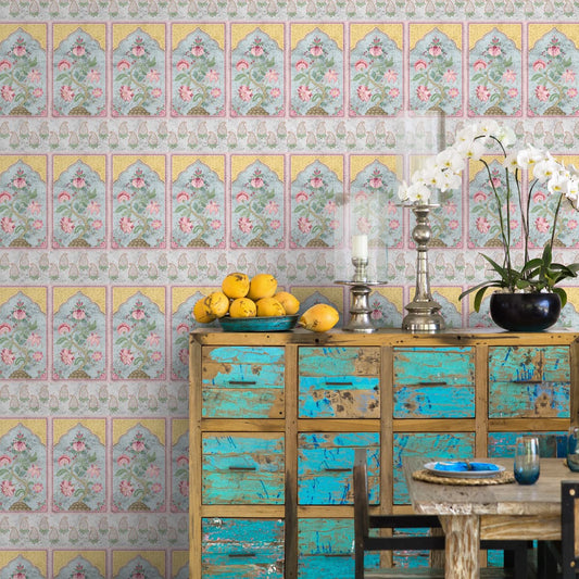 Dareecha, an Indian Design Wallpaper for Rooms, Blue