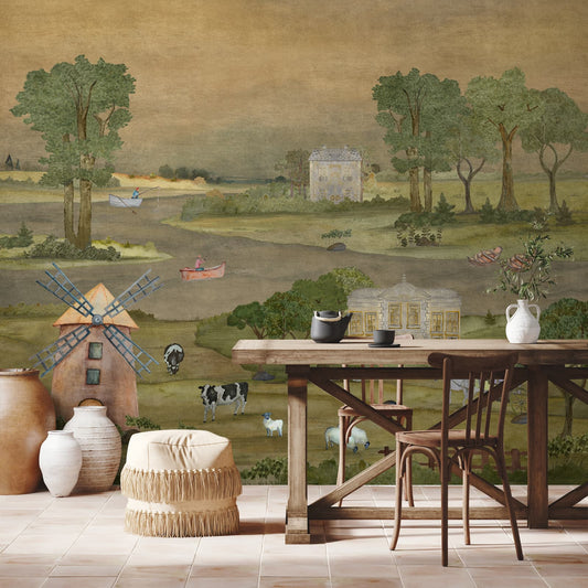 Buy Vintage Look Country Side Wall Mural