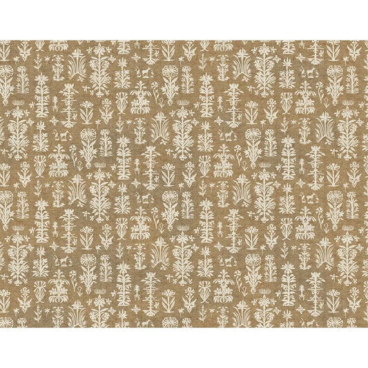 Classic Florals with Modern Charm Fabric Texture Wallpaper for Walls Mustard Color