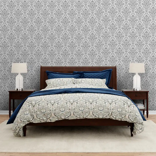 Royale Design Wallpaper Roll in Steel Grey Color