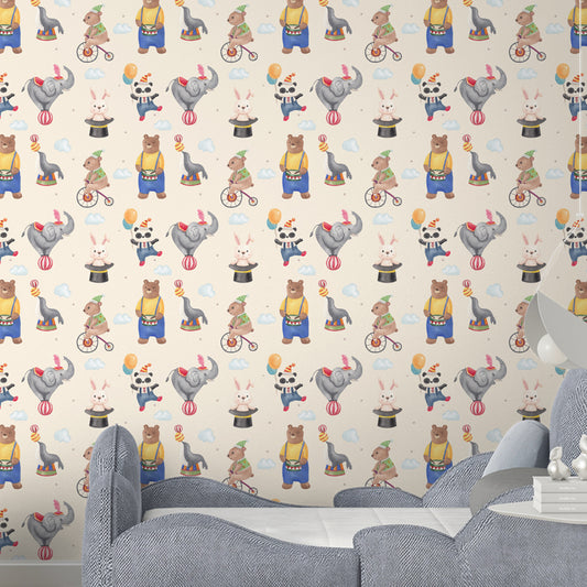 Funland Adventure Park, Kids room wallpaper, Cream