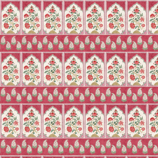 Dareecha, an Indian Design Wallpaper for Rooms, Red