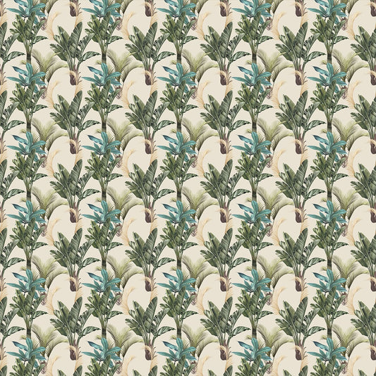 Dense Tropical Leaves Pattern, Wallpaper for Walls, Cream