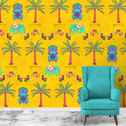 Quirky Indian Pop Art Wallpaper