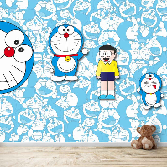 Doremon and Nobita, 3d Design, Kids Room Wallpaper