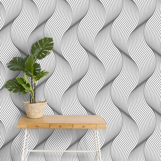 Customised 3D Look Abstract Wavy Wallpaper