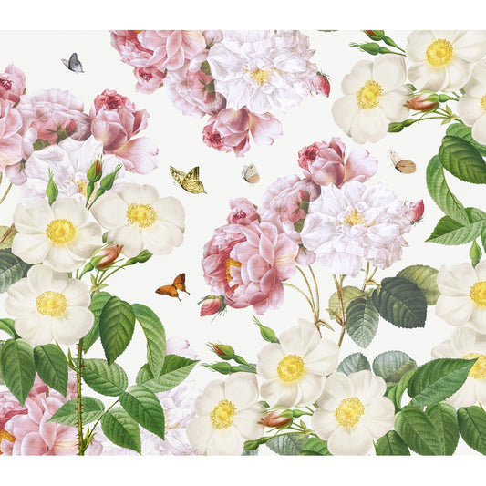 Pastel Shades Floral Wallpaper, Non Repeat