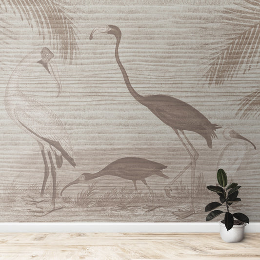 Faded Flamingo Design Wallpaper, Customized