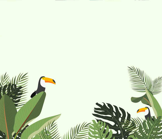 Tropical Leaves and Birds Themes Wallpaper for Walls