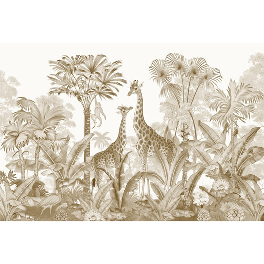 Van, Beautiful Vintage Jungle Theme Kids Wallpaper, Customised