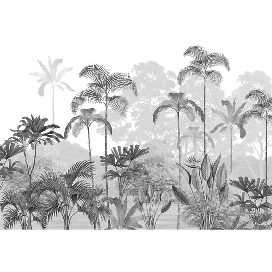 Kaira, Nature Theme Wallpaper for Rooms, Black & White, Customised