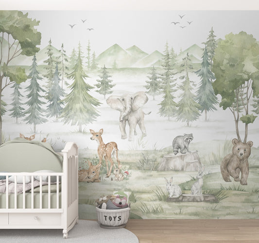 Jungle Safari Kids Room Wallpaper, Customised