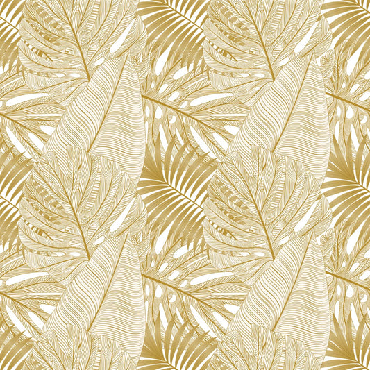 Tropical Elegance in Gold, Wallpapers for Walls