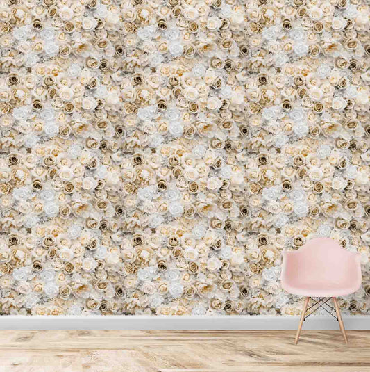 Repeat Pattern of Roses, Vintage Look , Premium Realistic Wallpaper