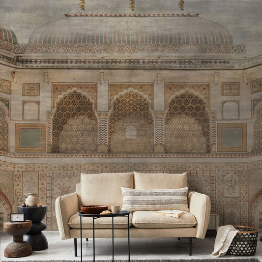 Amber Fort Textured Design Room Wallpaper, Customised