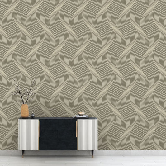 Customised 3D Look Abstract Wavy Wallpaper