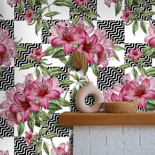 Abstract Floral Seamless Wallpaper Design.