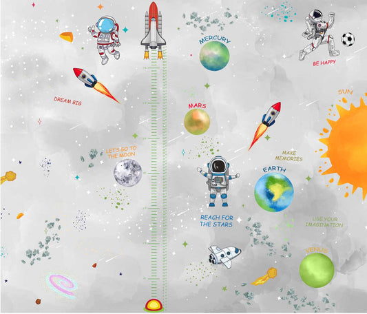 Customized Space Theme Wallpaper Design for Kids Room