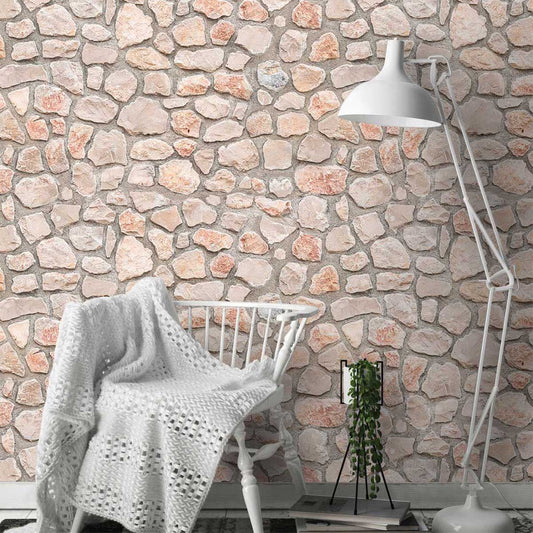 3D Look Stone in Concrete Wallpaper