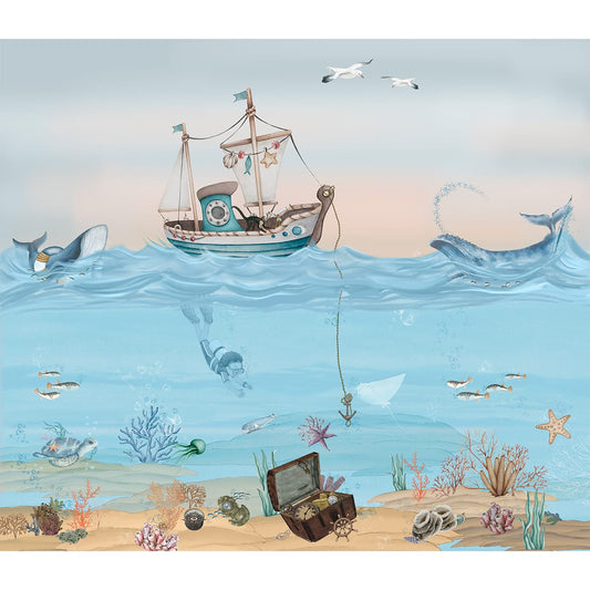 The Sea Voyage, Kids Room Wallpaper, Customised