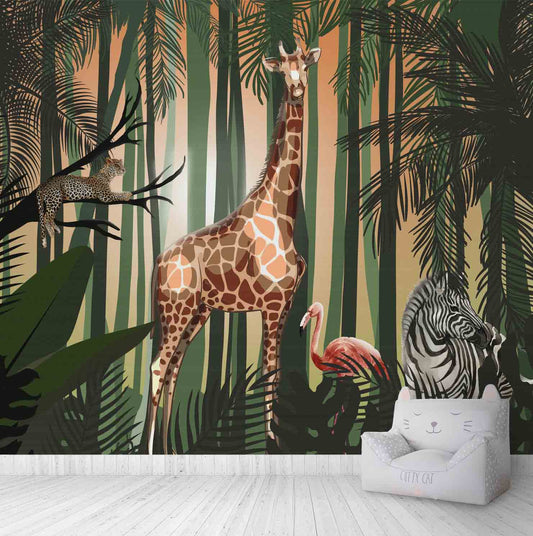 Jungle Theme Customised Wall Mural for Children Room, Customised