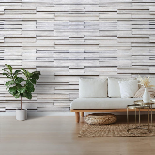 3D Grey Tile Texture Wallpaper for Rooms