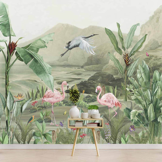 Tropical Jungle Themed Wallpaper, Customised 