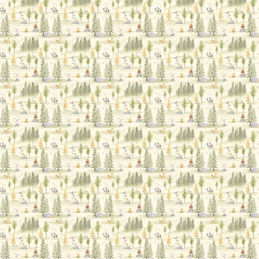 Melodious Miniatures, Jungle Themed Wallpaper for Kids Room, Green