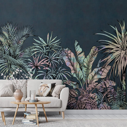 Vintage Tropical Illustration Wallpaper, Customsied