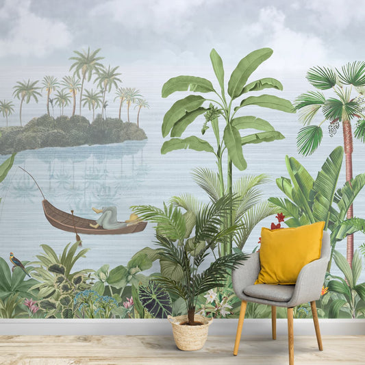 Tropical Trees Wallpaper for Rooms, Customised