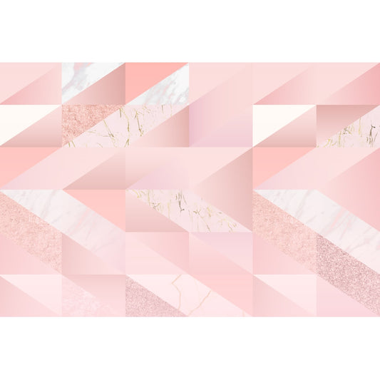 Rose Gold Geometric Pattern Wallpaper with 3D look